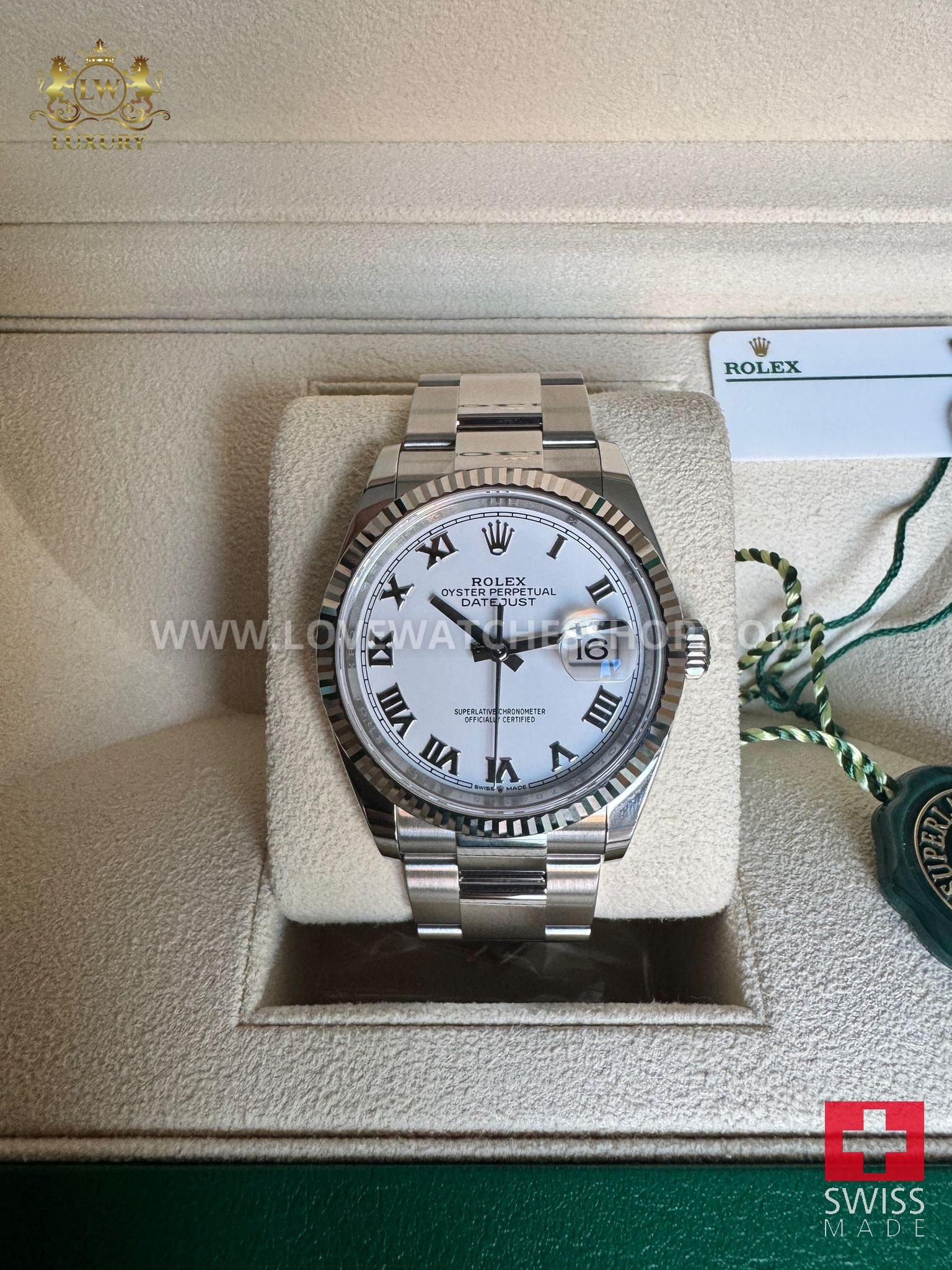 Rolex Datejust 36 Steel & White Steel Brand New Unworn