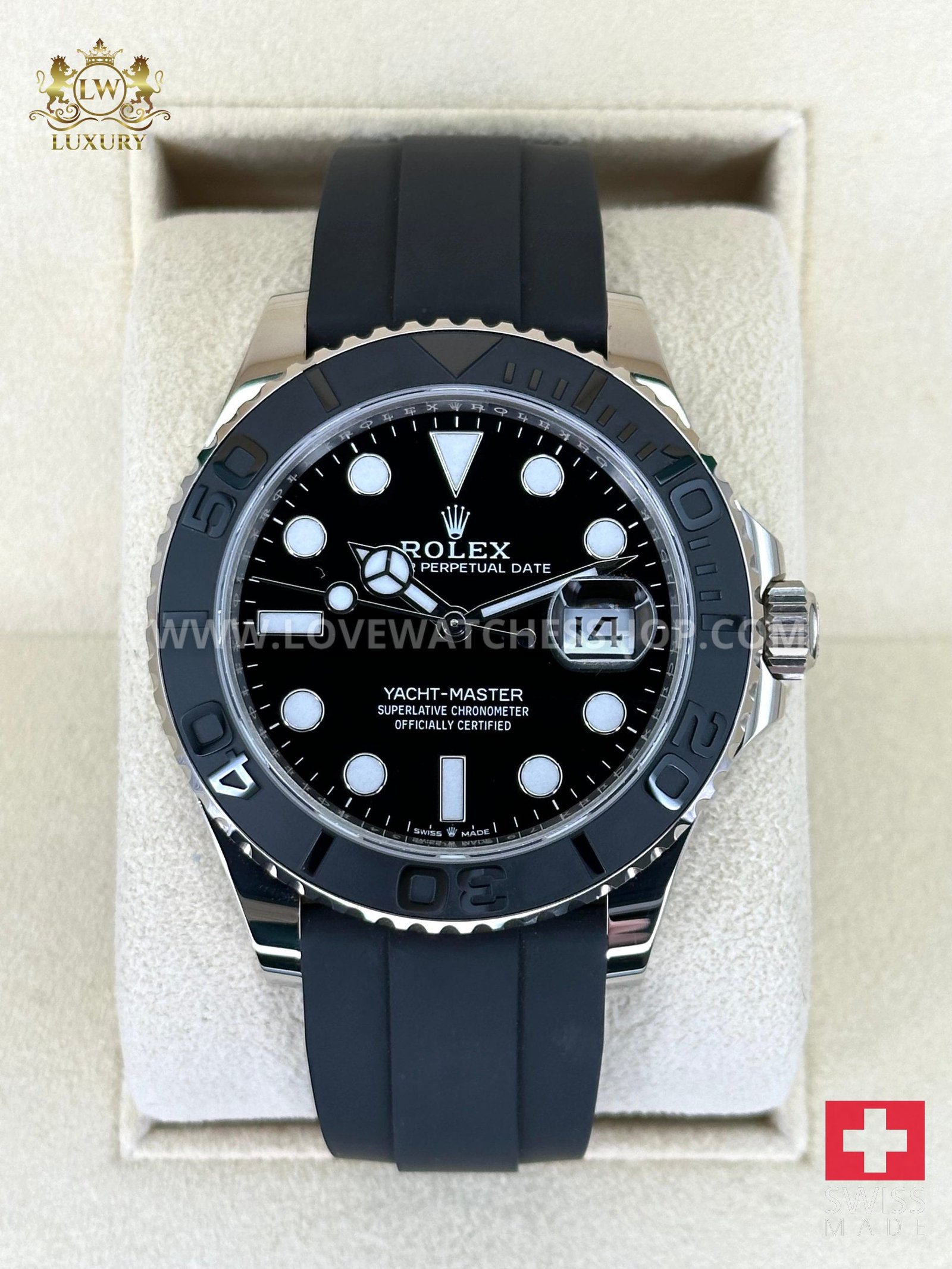 Rolex Yacht-Master 42 226659 White Steel Oysterflex Black Dial