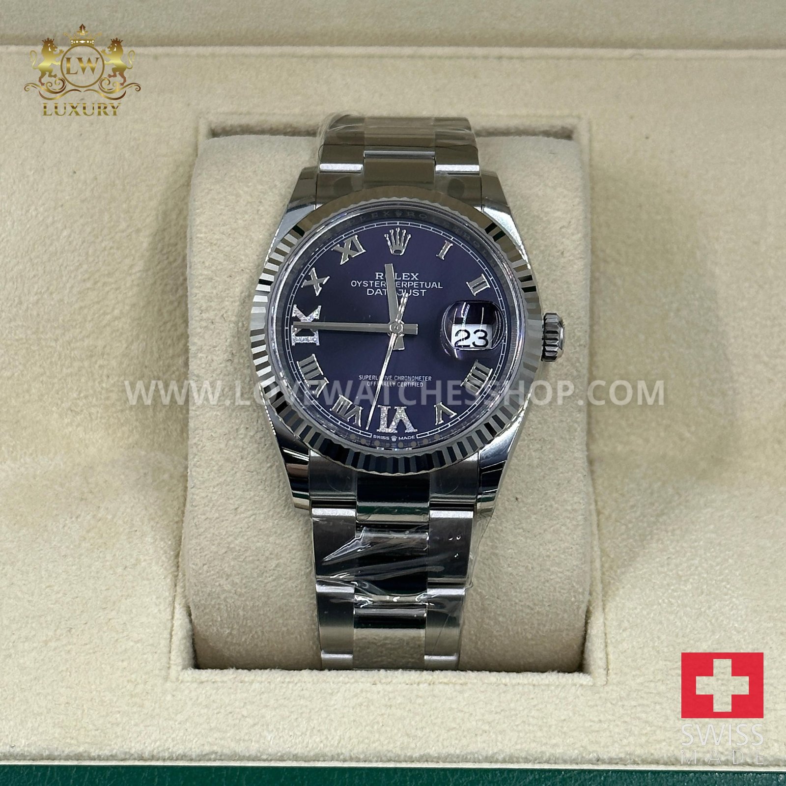 Rolex Datejust 36 126234 Purple Roman Dial Oyster