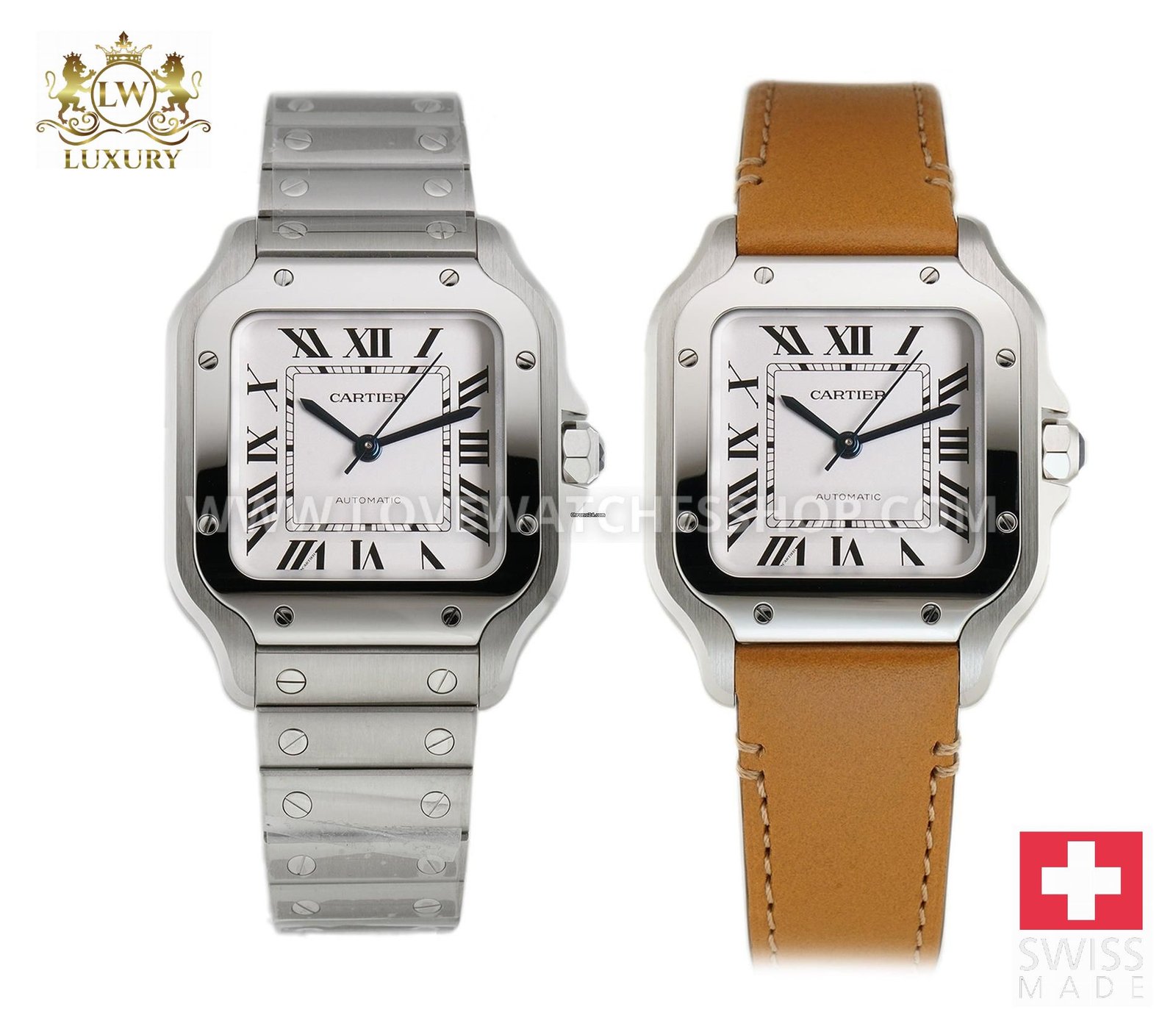 Cartier Santos 35mm Medium Stainless Steel Silver Dial Automatic