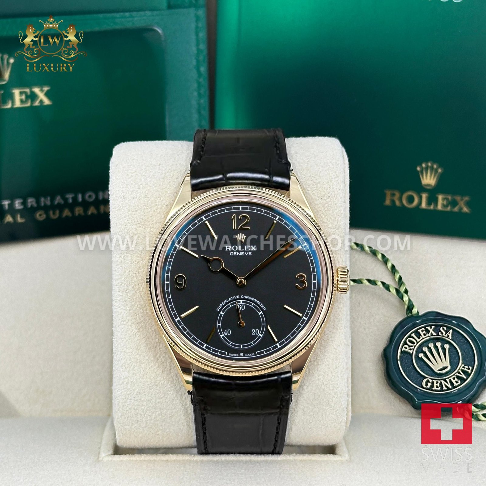 Rolex 1908 Unworn Perpetual Yellow Steel Black Dial 52508-0002 Complete