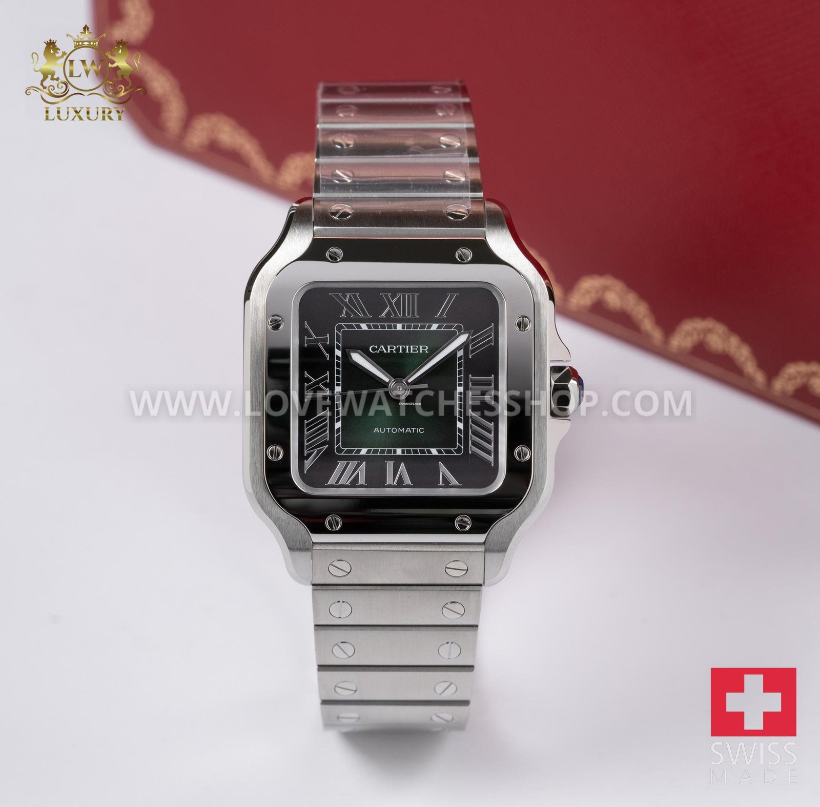 Cartier Santos NEW 2025 Santos Green Dial WSSA0061 Medium Model