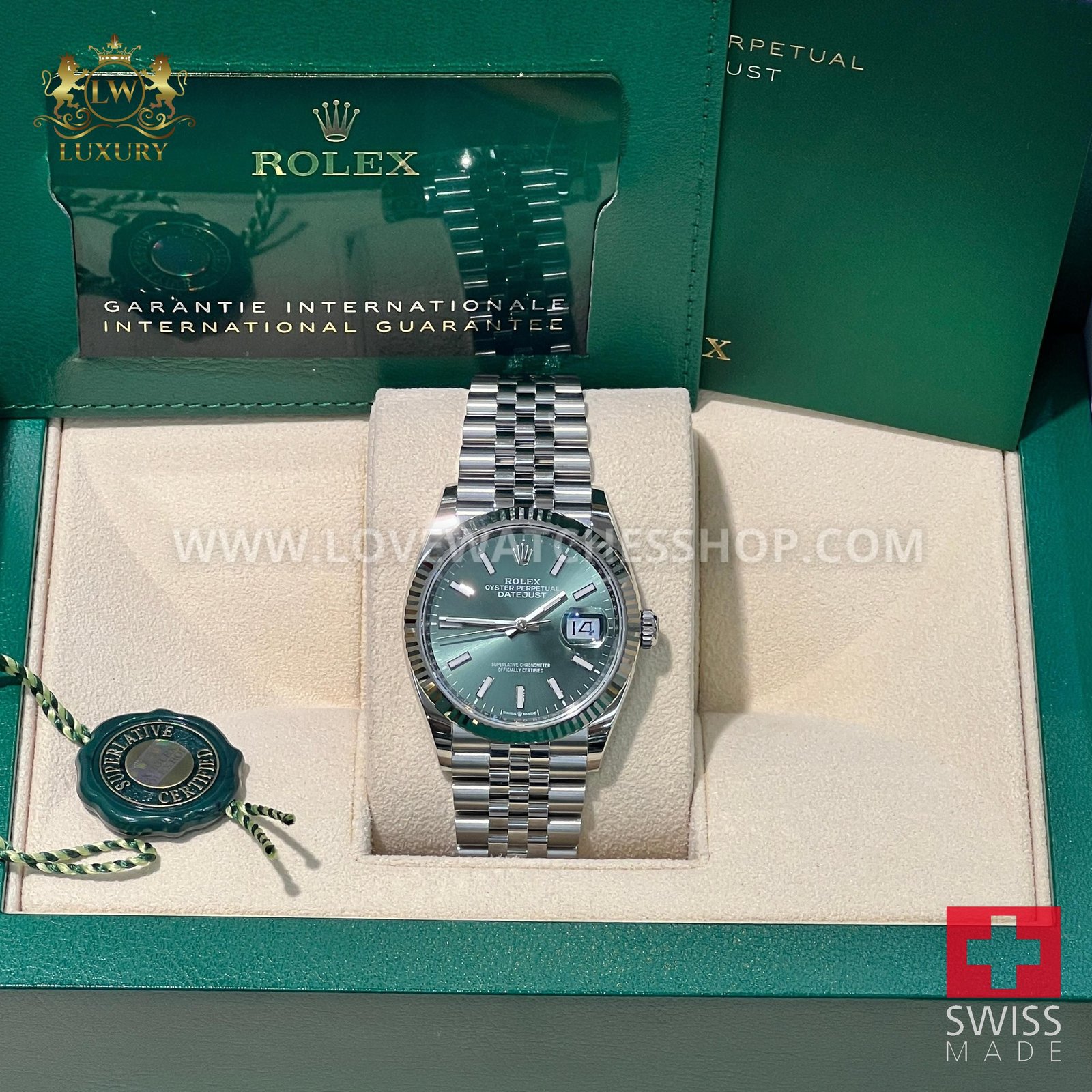 Rolex Datejust 36 126234 Datejust 36mm Steel Green Index dial Jubilee