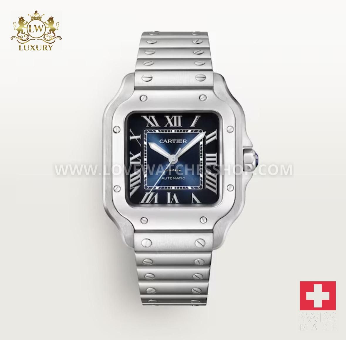Cartier Santos De Cartier Blue 2025 Dial Medium Size NEW/UNWORN