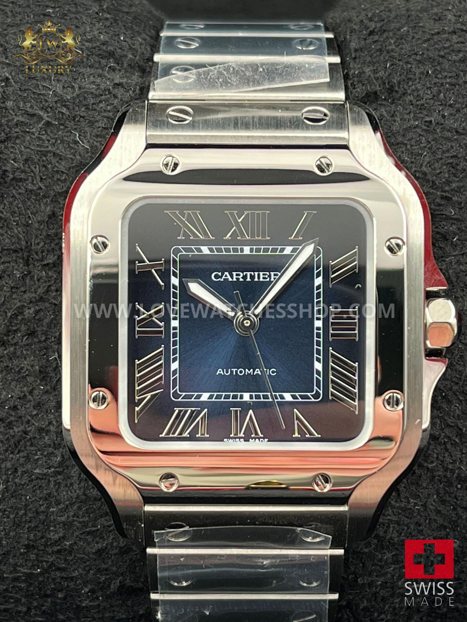 Cartier Santos Unworn Santos De Cartier Medium Size 35.1mm Blue Dial WSSA0063 Box & Papers 2025