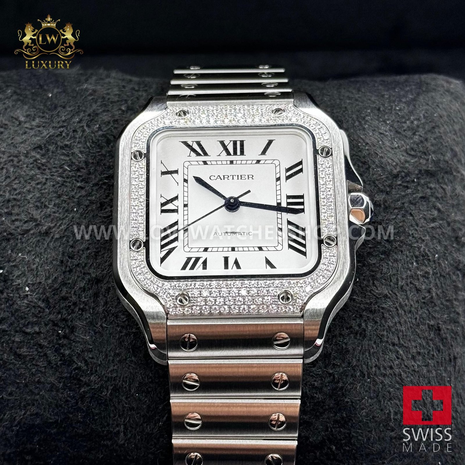 Cartier Santos Diamonds - W4SA0005 - Middle Size