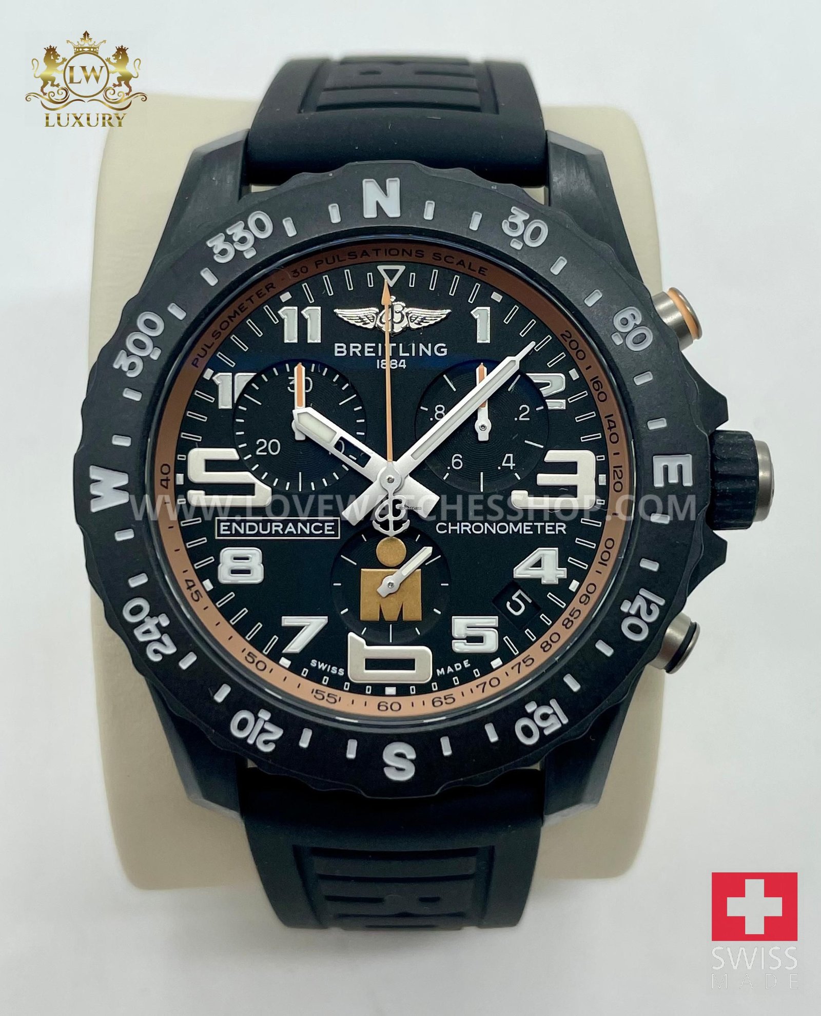 Breitling Endurance Pro Ironman Finisher Black Dial Strap Men's Watch X823101B1B1S1 Breitlight