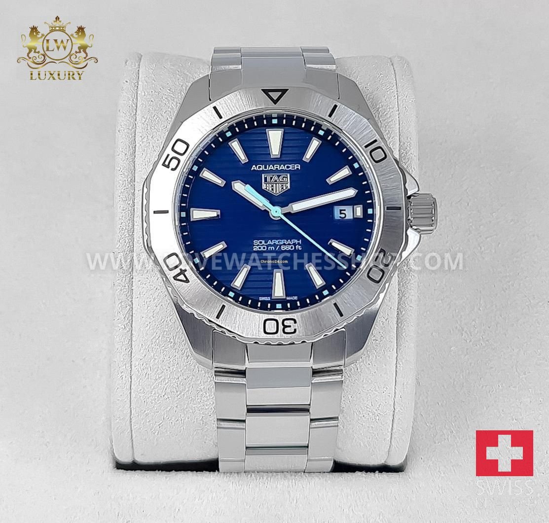 TAG Heuer Aquaracer Professional 200M Solargraph 40mm Blue Dial Full Steel WBP1113 BA0000