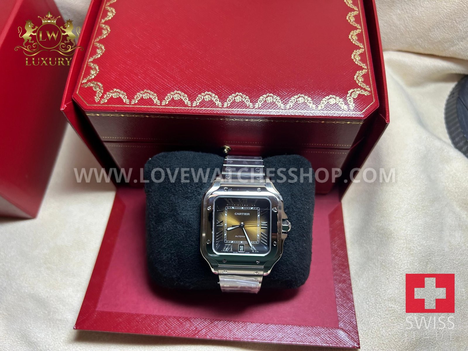 Cartier Santos de Cartier Large Size Brown Dial Steel