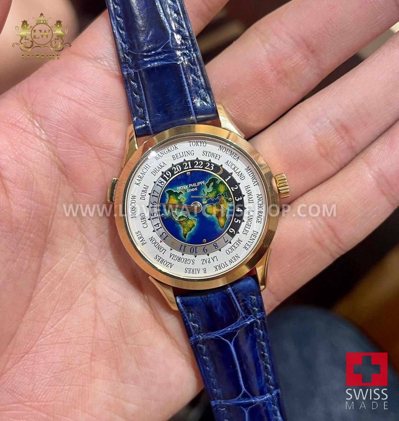 Patek Philippe World Time Grand Feu Cloisonné Edition Enamel Handcrafts Rare Hand Painted 5231J Blue