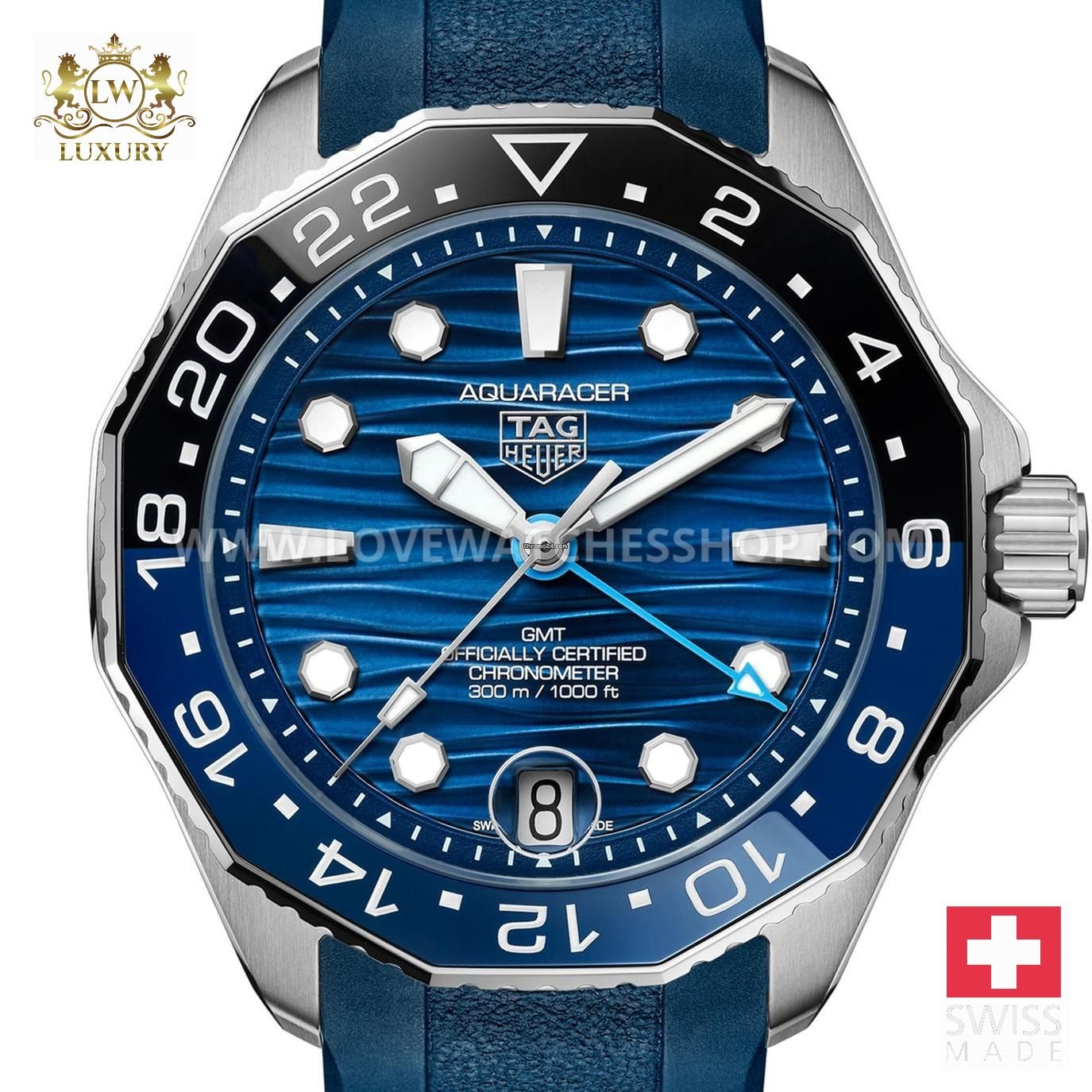 TAG Heuer Aquaracer 300M 2025 Unworn Aquaracer Professional 300 GMT WBP5114.FT6259 box and papers