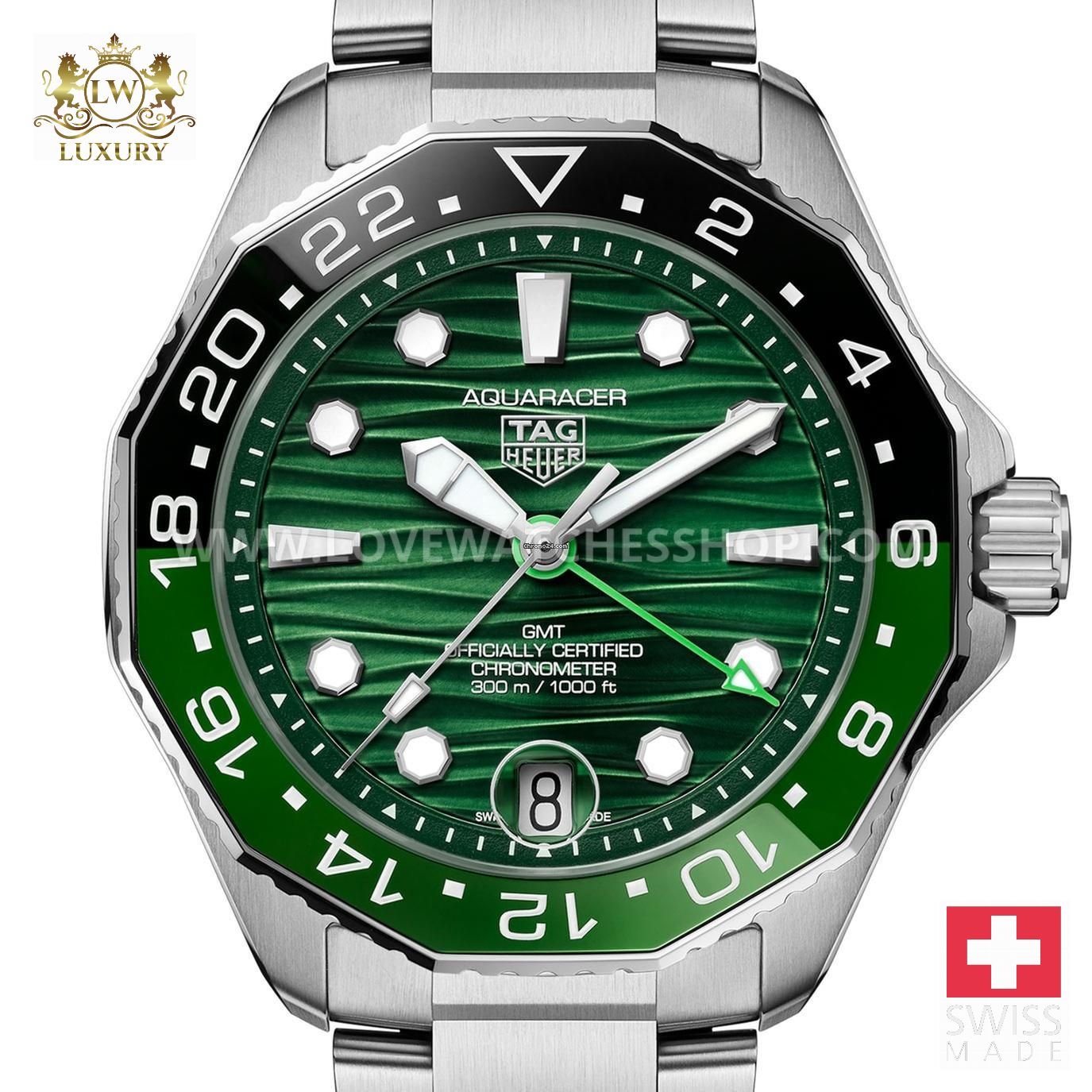 TAG Heuer Aquaracer 300M 2025 Unworn Aquaracer Professional 300 GMT 42 WBP5115.BA0013 box and papers