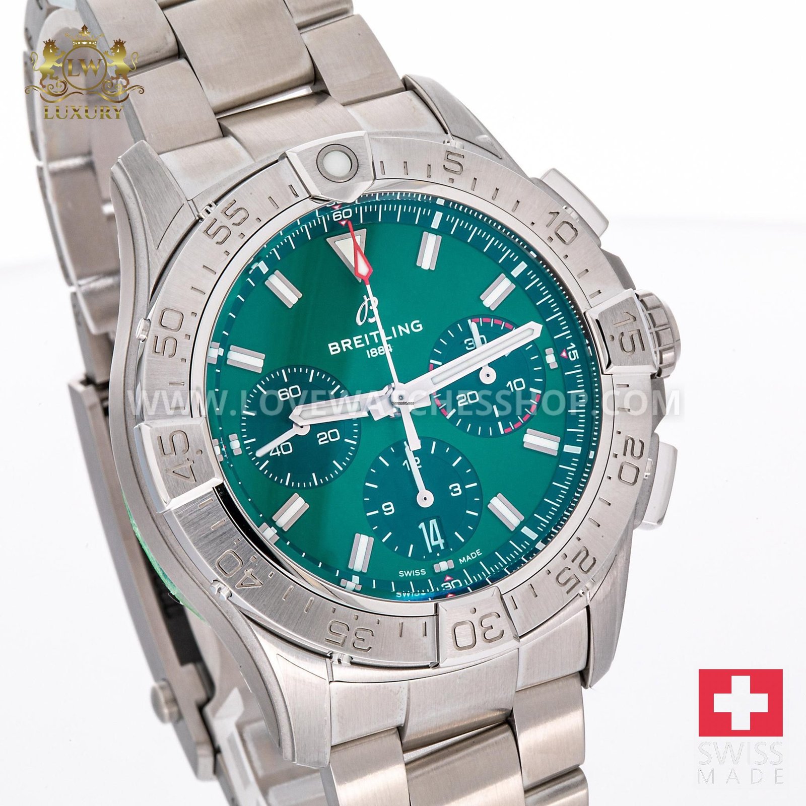 Breitling Avenger B01 Chronograph 42 Green AB0146101L1A1 NEW 03/2025 Full Set Unworn