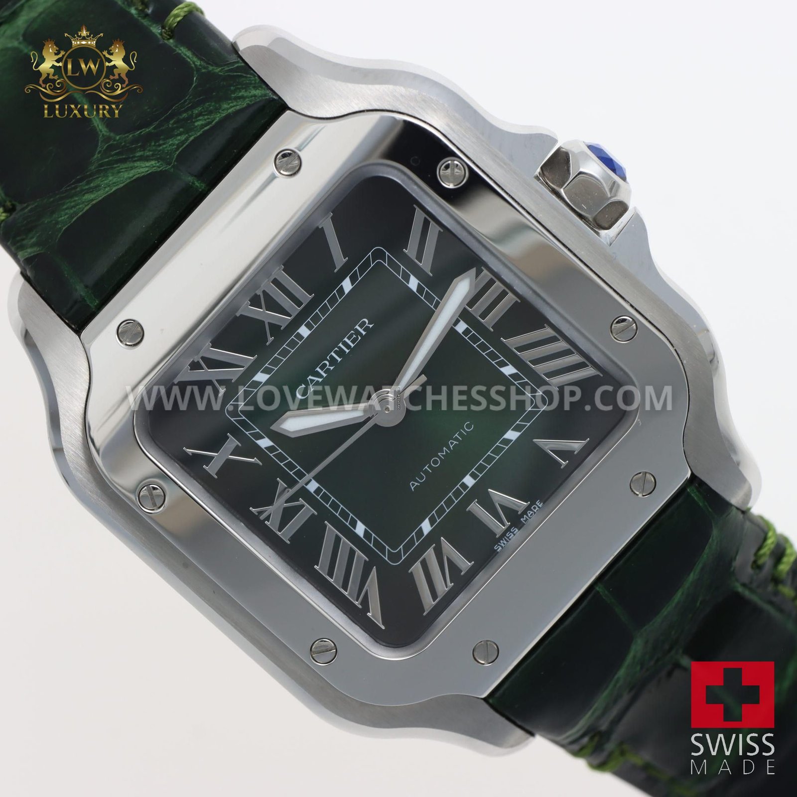 Cartier Santos De Cartier Ref. WSSA0061 Medium Green unworn Year 01/2025 Full Set