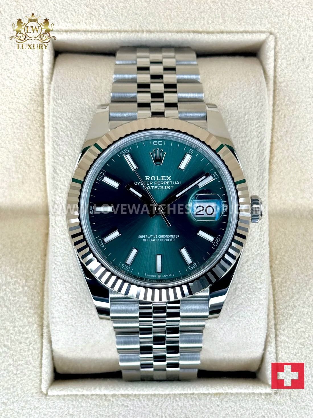 Rolex Datejust 41mm 126334 Stainless Steel Jubilee Green Dial