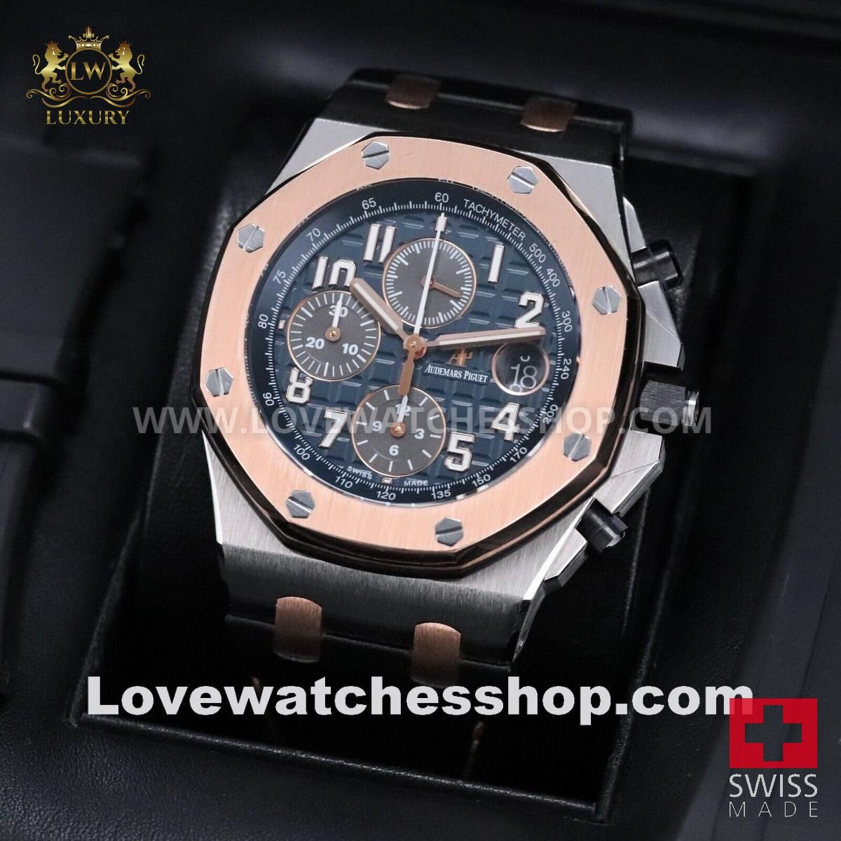 Audemars Piguet Royal Oak Offshore 42m Two Tone Blue Rose Steel Bucherer 26471SR.OO.D101CR.01.A