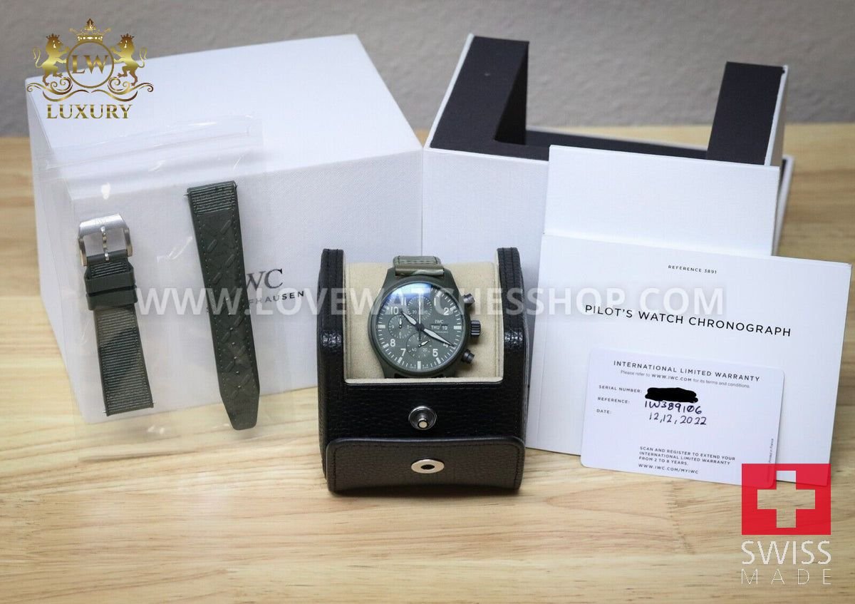 IWC Pilot Chrono Top Gun "Woodlands" Green Ceramic 44.5mm IW389106 Limited Camo