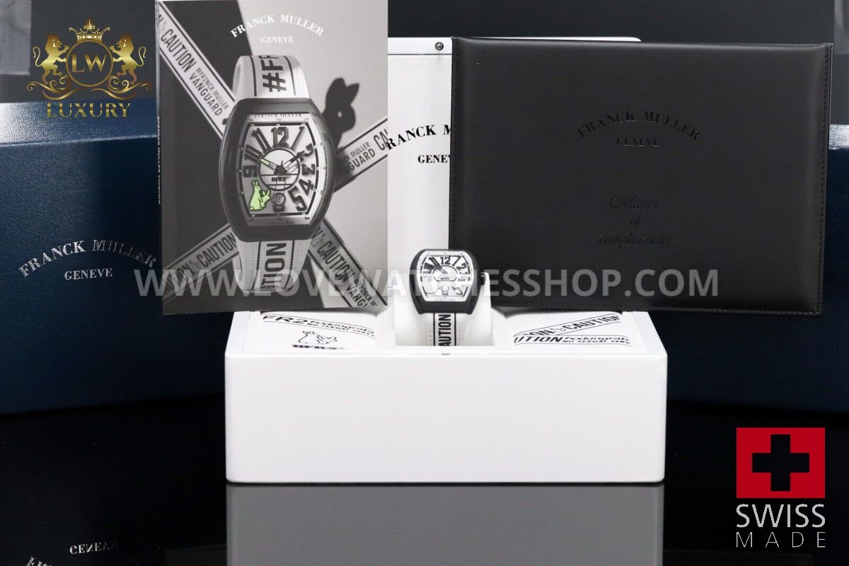 Franck Muller Vanguard 41mm FR2 Rabbits Carbon White Black V41SCDT Complete