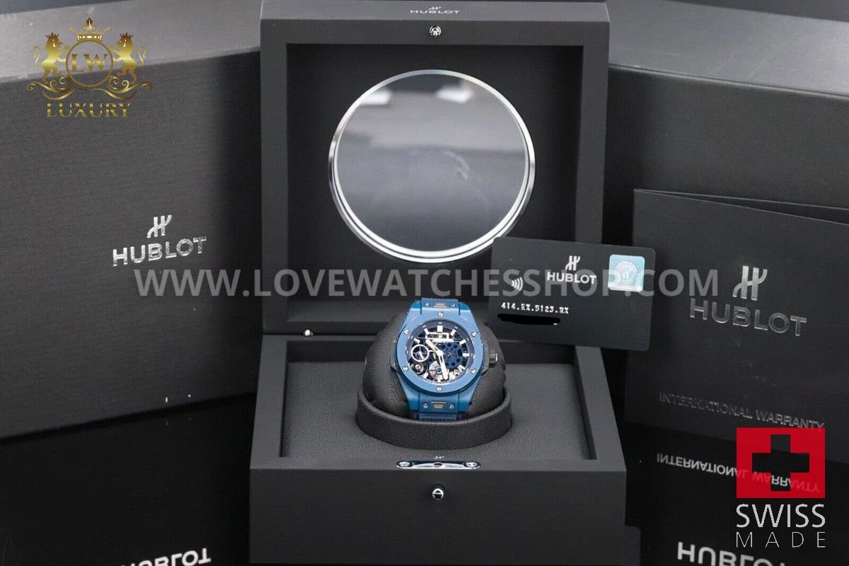 Hublot Big Bang Meca 10 Blue Ceramic 45mm Skeleton 10 Day Mint 414.EX.5123.RX