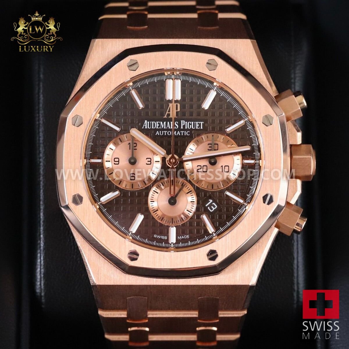 Audemars Piguet Royal Oak Chronograph 41mm 18k Rose Steel Brown 26331OR.OO.1220OR.02 Mint B&P
