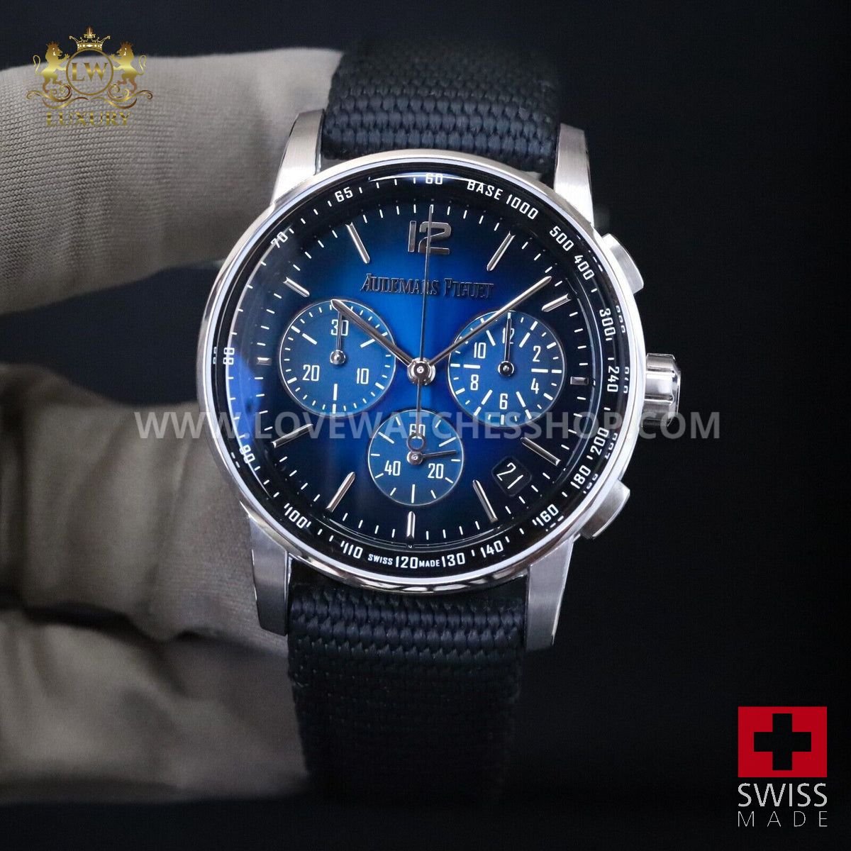 Audemars Piguet Code 11.59 Chrono 41mm White Steel Smoked Blue Dial 26393BC