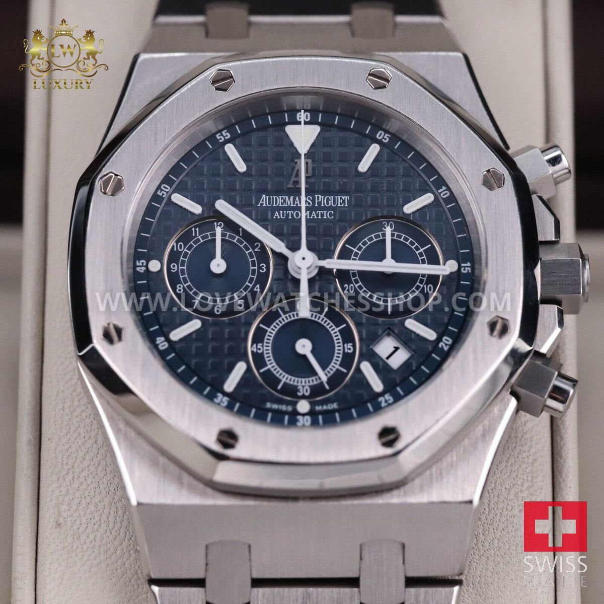 Audemars Piguet Royal Oak Chrono 39mm Blue White Dial RARE 26300ST.OO.1110ST.03 - Box & Paper