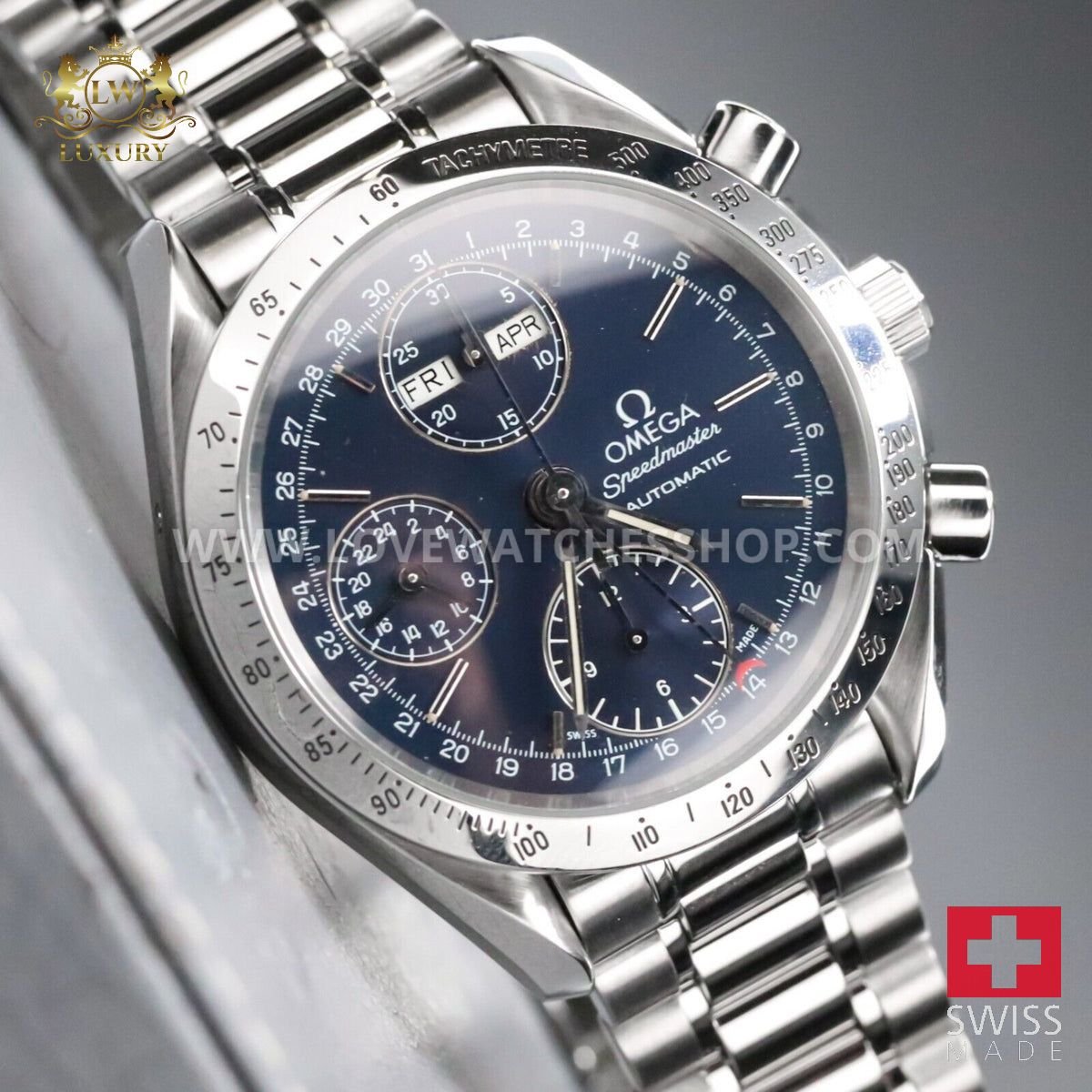 OMEGA Speedmaster Blue Dial Day Triple Date Vintage 39mm 3521.80.00 - Complete