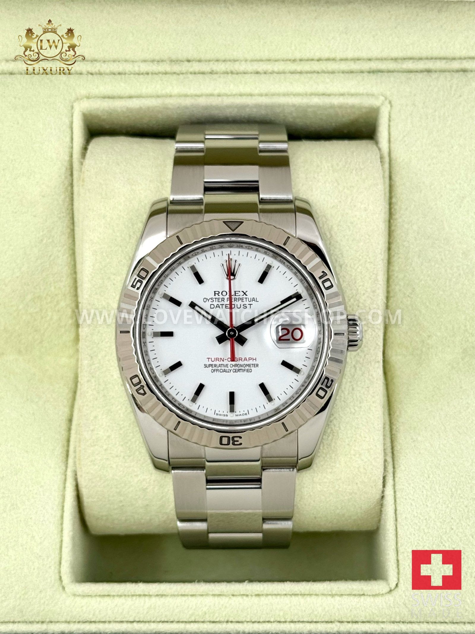 Rolex Datejust Turn-O-Graph 36mm 116264 Oyster White Dial
