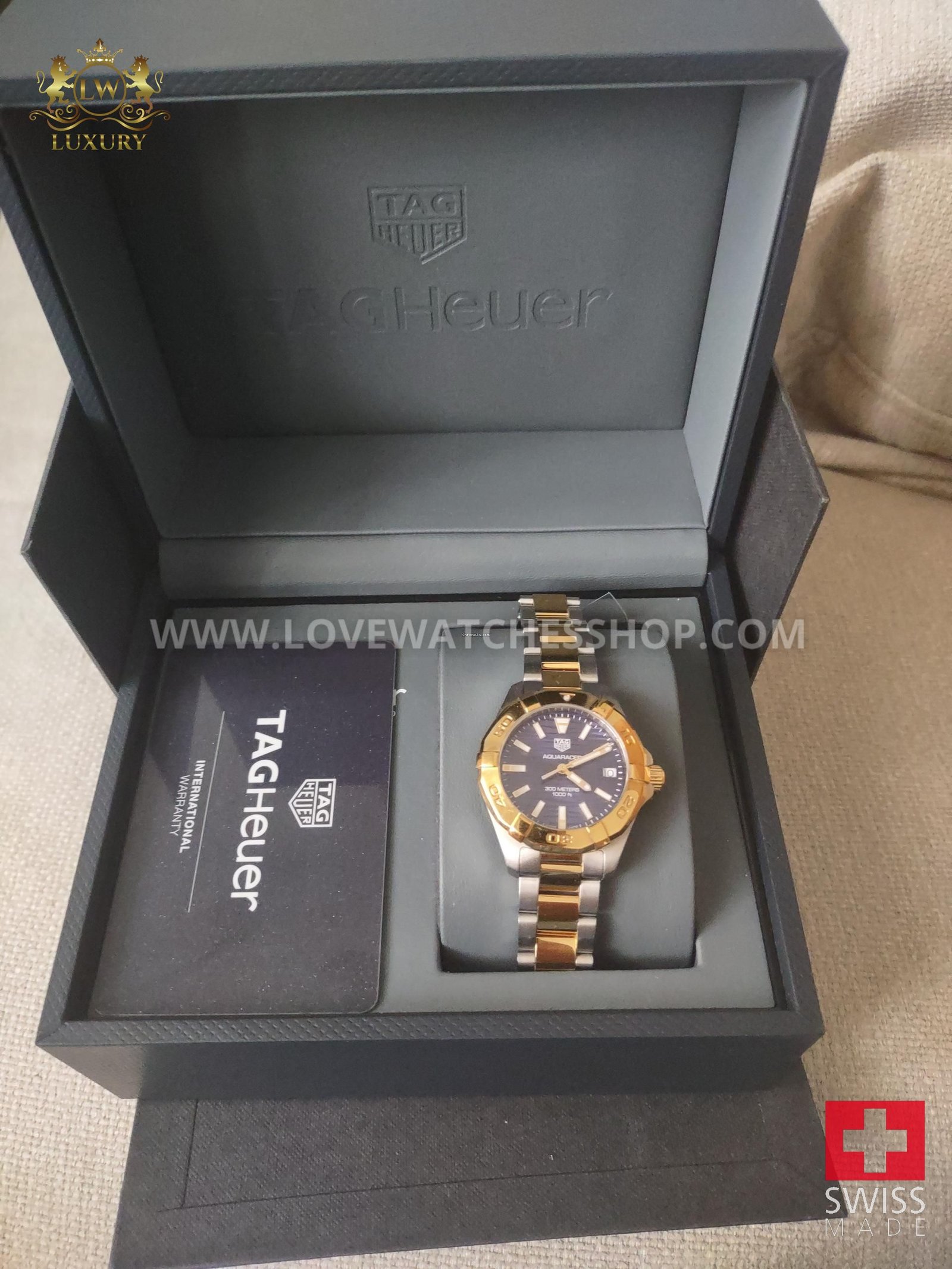 TAG Heuer Aquaracer Lady Quartz Blue Dial Ladies Watch Aquaracer With Box and Original papers
