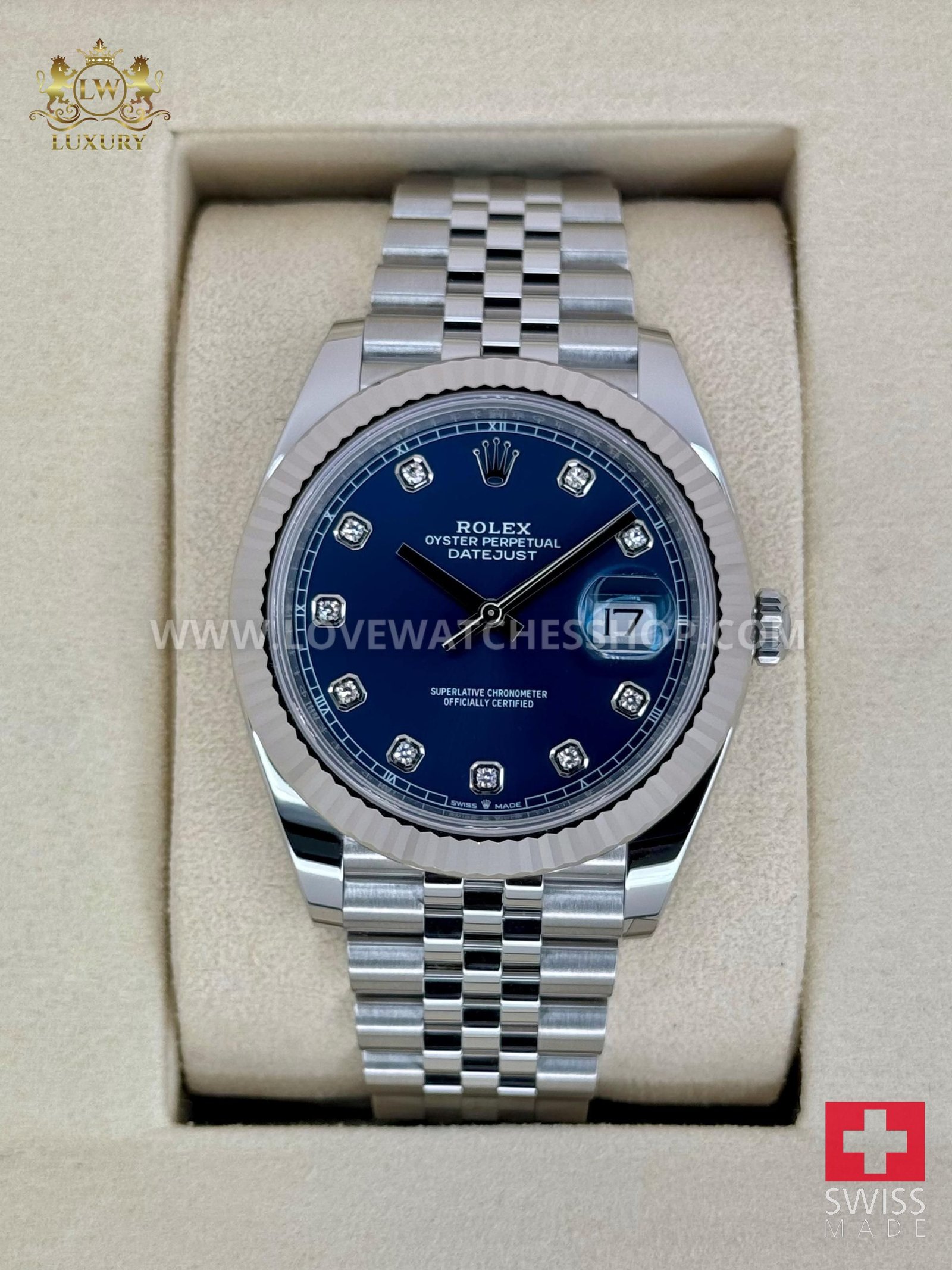 Rolex Datejust 41 NEW 2025 Datejust 41mm 126334 Stainless Steel Jubilee Blue Diamond Dial