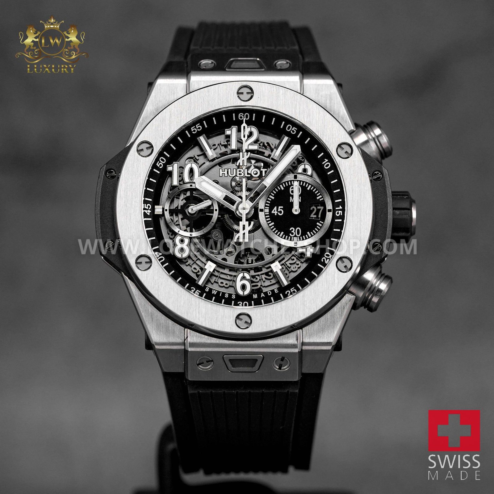 BIG BANG UNICO 44MM TITANIUM rubber strap and black dial