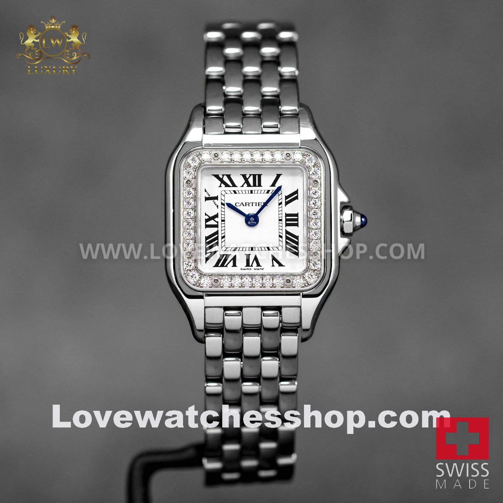 PANTHERE STEEL S SILVER DIAL BEZEL