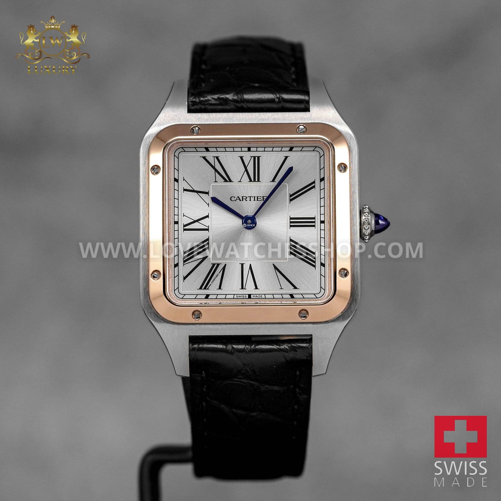 SANTOS DUMONT L TWOTONE Stainless Steel SILVER DIAL