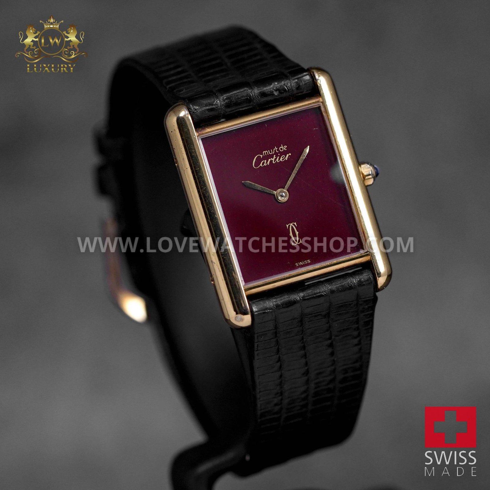 TANK MUST DE CARTIER BURGUNDY DIAL