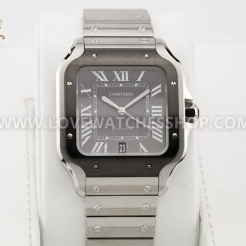 Cartier Santos De Cartier WSSA0037 silver and black dial