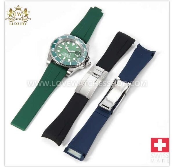 20mm Rubber Silicone Watch Band for Rolex Strap Daytona Submariner DEEPSEA GMT SEAMARSTER OYSTERFLEX Bracelet Adjustable Size