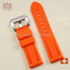 High Quality 22 24 26mm Black Red Blue Yellow Orange Rubber Watchband for Panerai Pin Buckle Waterproof Strap with Full logo