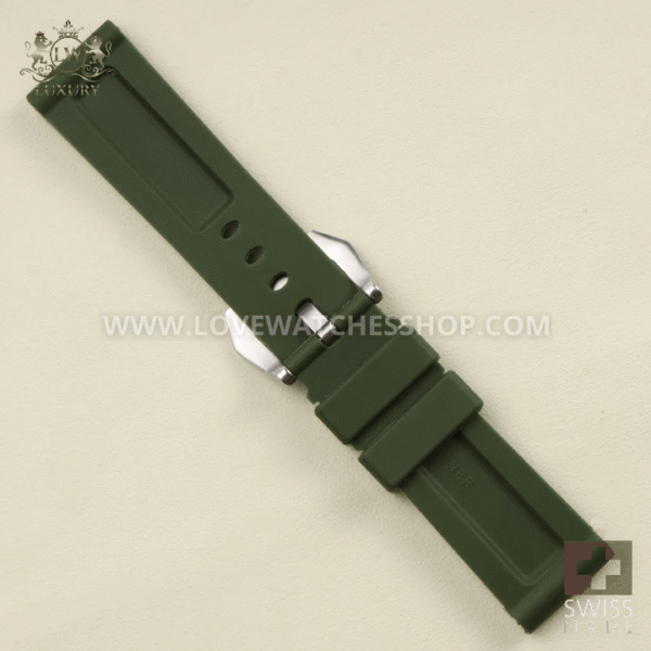High Quality 22 24 26mm Black Red Blue Yellow Orange Rubber Watchband for Panerai Pin Buckle Waterproof Strap with Full logo