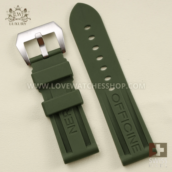 High Quality 22 24 26mm Black Red Blue Yellow Orange Rubber Watchband for Panerai Pin Buckle Waterproof Strap with Full logo