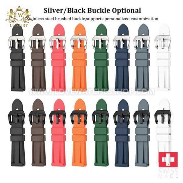 Liquid Silicone Rubber Watch Bands Strap 22mm 24mm Men Women Wrist Watchband for Panerai/Seiko/Longines/IWC Watch Strap