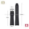 OEM FKM Rubber Watch Strap Bracelet 20mm Curved End Watch Bands for Rolex Daytona Water Ghost GMT Submariner Watch