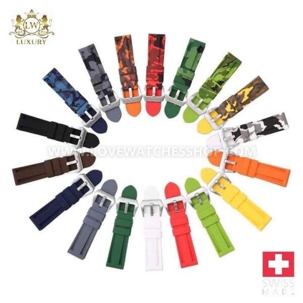 Sport Silicone TPU Watch Straps 20mm 22mm 24mm 26mm Premium Quality Rubber Watch Bands for Panera Mechanical Watch