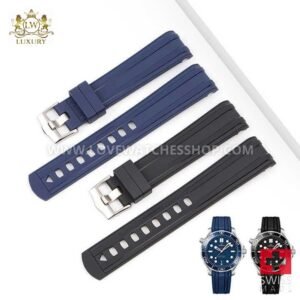 Curved End Rubber Watchband for Omega Seamaster 300 Watch Band Watch Strap 20mm for Moonswatch