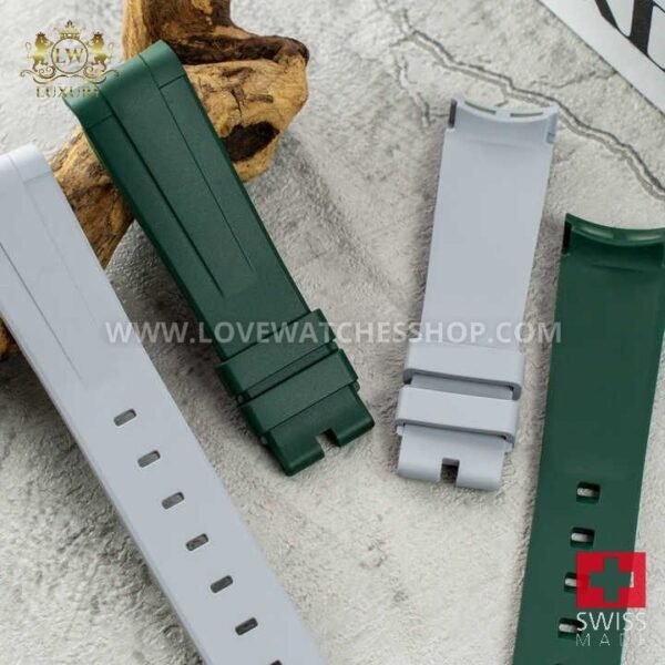 Curved End  FKM Rubber Watch Strap for Rolex GMT Submariner Wristband 20mm Watch Band