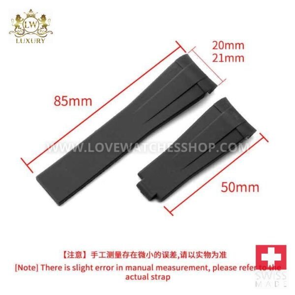 20mm Rubber Silicone Watch Band for Rolex Strap Daytona Submariner DEEPSEA GMT SEAMARSTER OYSTERFLEX Bracelet Adjustable Size
