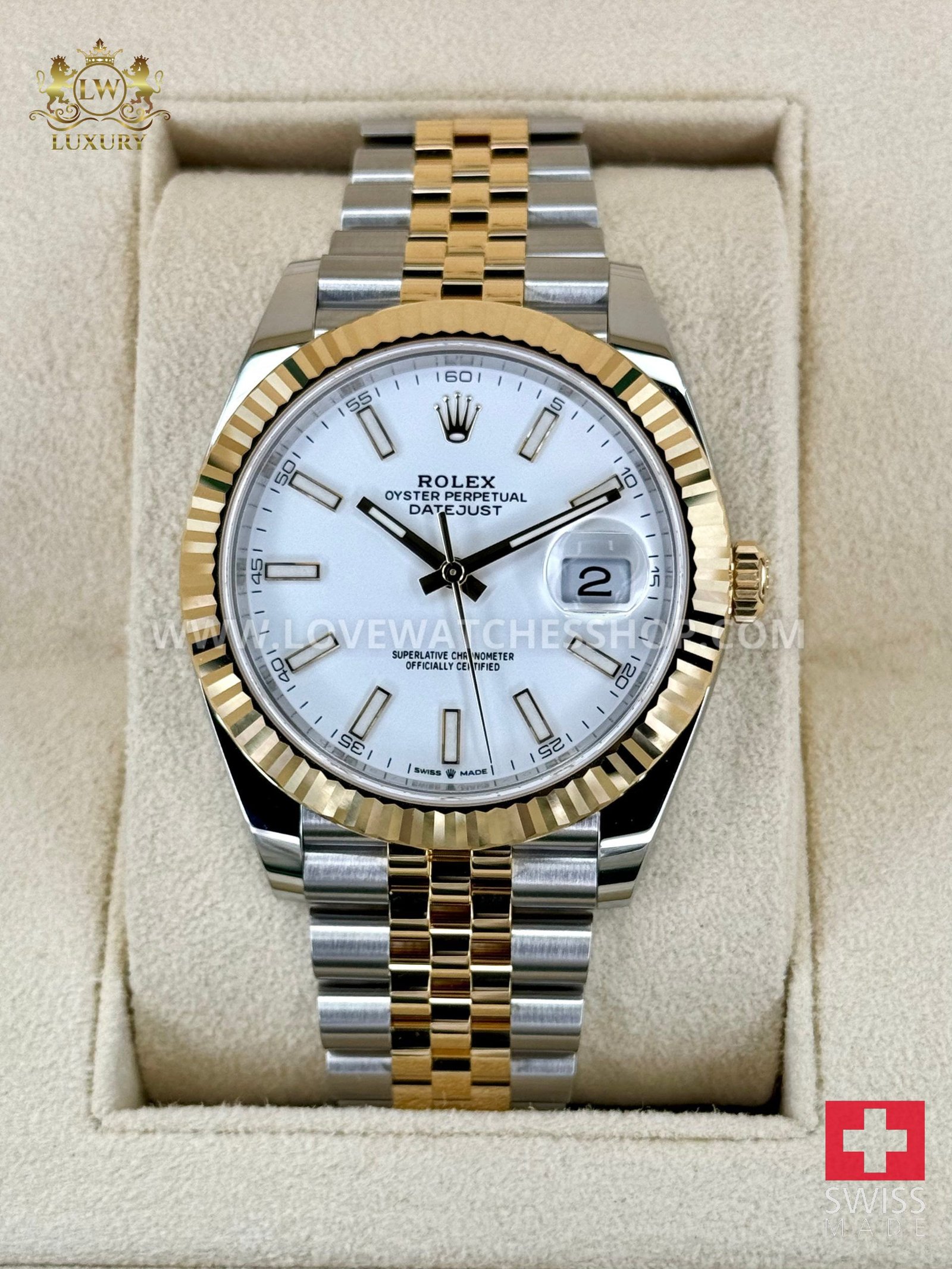 Rolex Datejust 41mm 126333 Two-Tone Jubilee White Dial
