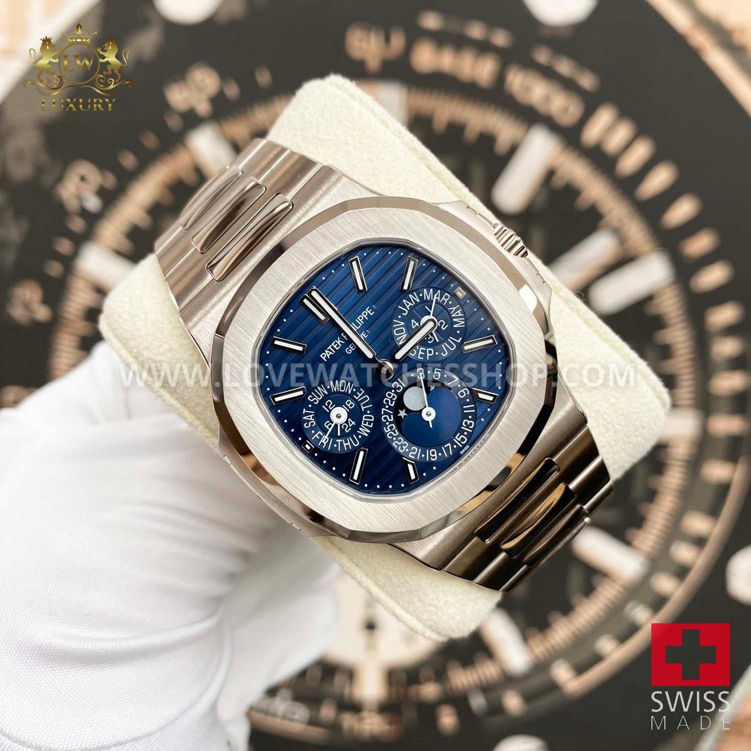 Patek Philippe Extra-Thin Nautilus Grand Complications Perpetual Calendar 40mm 5740/1G Blue Dial