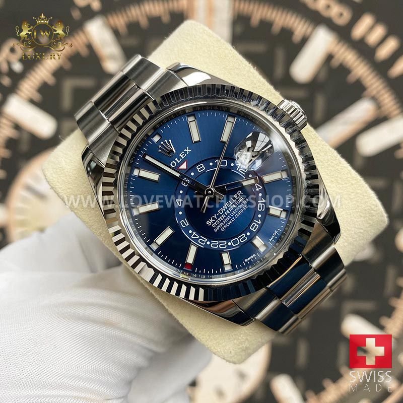 Rolex Sky-Dweller 42mm Stainless Steel 326934 Blue Dial Pre-Owned