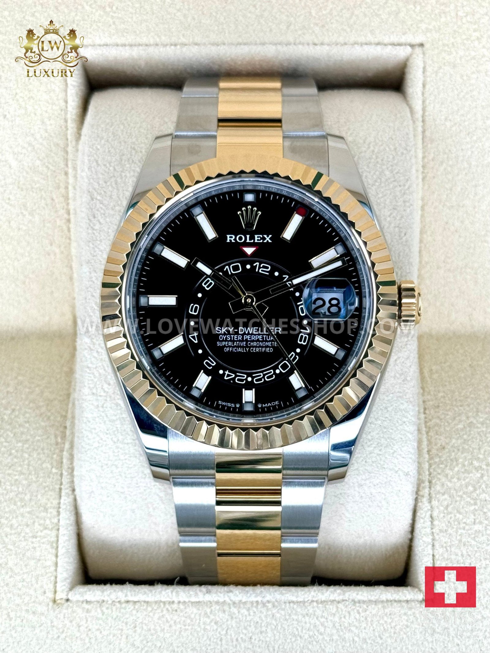 Rolex Sky-Dweller 42mm 336933 Two-Tone Oyster Black Dial
