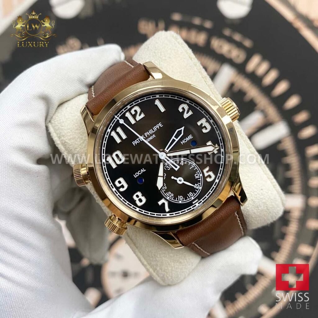 Patek Philippe Calatrava Pilot Travel Time Complication 37mm 7234R-001 Brown Dial